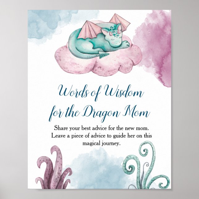 Words of Wisdom for the Dragon Mum Dragon Baby  Poster (Front)