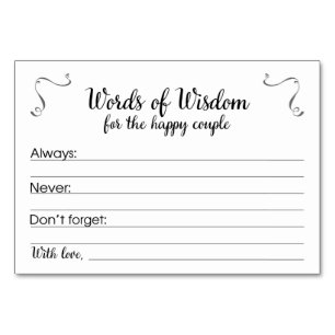 Words of Wisdom Marriage Advice Cards