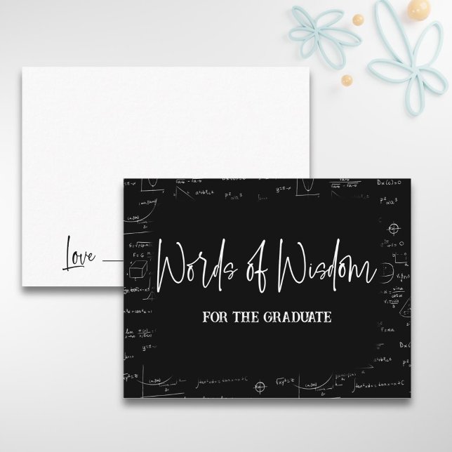 Words of Wisdom Math Graduation Advise Enclosure Card (Creator Uploaded)