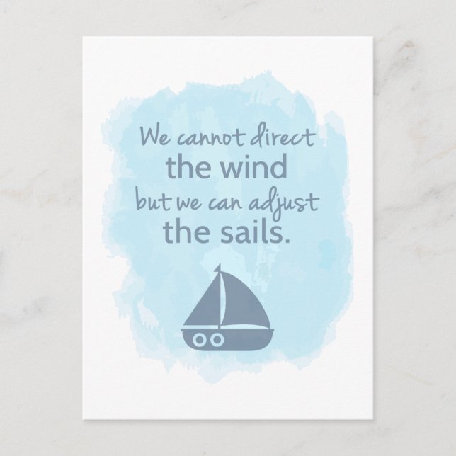 Words of Wisdom Nautical Sail boat Quote Postcard (Front)