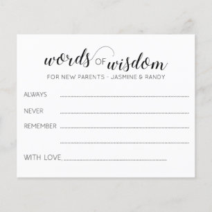 Words of Wisdom New Parents Advice Baby Shower