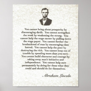 Words of Wisdom on Parchment=Abraham Lincoln Poster