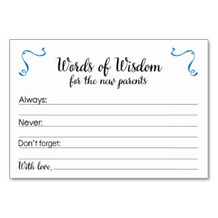 Words of Wisdom Parenting Advice Cards Baby Shower