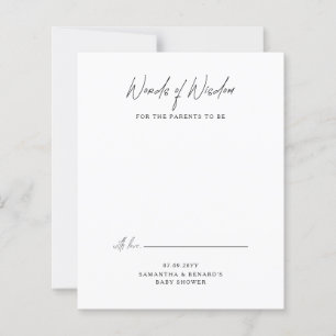 Words of Wisdom Parents To Be Baby Shower Card