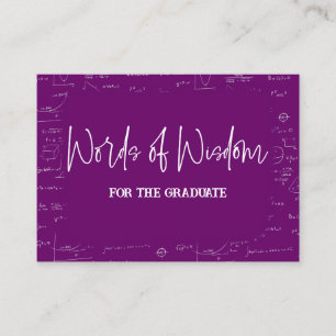 Words of Wisdom Purple Math Graduation Advise Enclosure Card