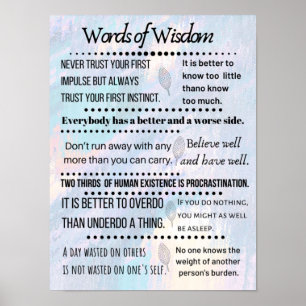 Words of Wisdom Quotes Poster