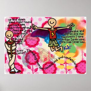words on the rubber wall. poster