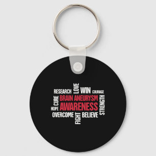 Words Present  Brain Aneurysm Awareness  Key Ring
