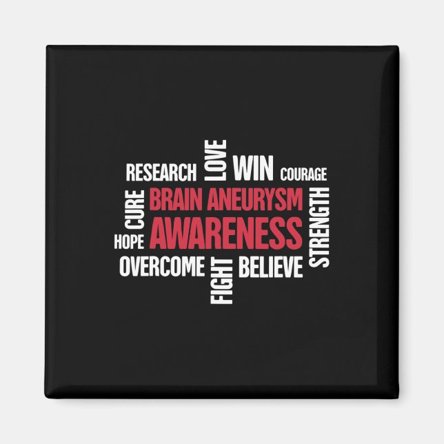 Words Present  Brain Aneurysm Awareness  Magnet (Front)