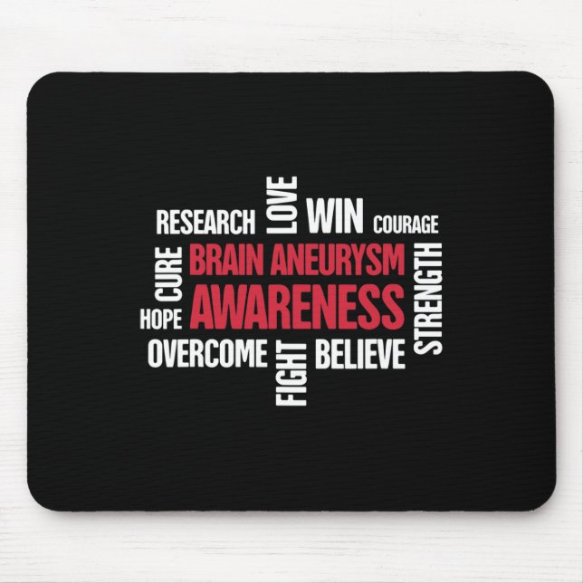 Words Present  Brain Aneurysm Awareness  Mouse Mat (Front)
