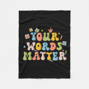 Words Problem Retro Pathologist Mental Health Awar Fleece Blanket
