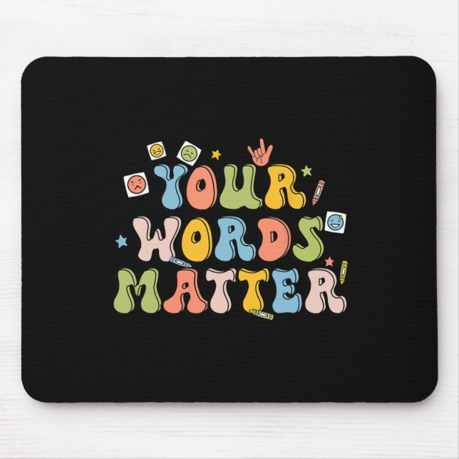 Words Problem Retro Pathologist Mental Health Awar Mouse Mat (Front)