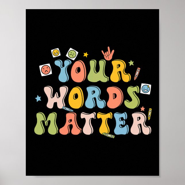 Words Problem Retro Pathologist Mental Health Awar Poster (Front)