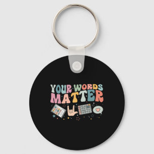 Words Problem Speech Therapy Language Pathologist Key Ring