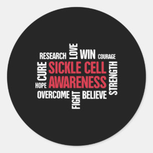 Words - Sickle Cell Anaemia Awareness Classic Round Sticker