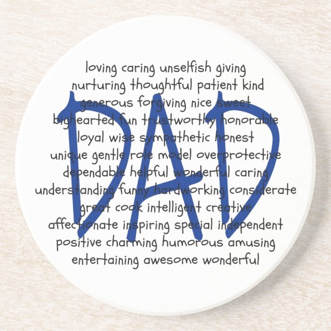 Words to Describe Dad Coaster (Front)