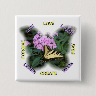 WORDS TO LIVE BY BUTTON PIN