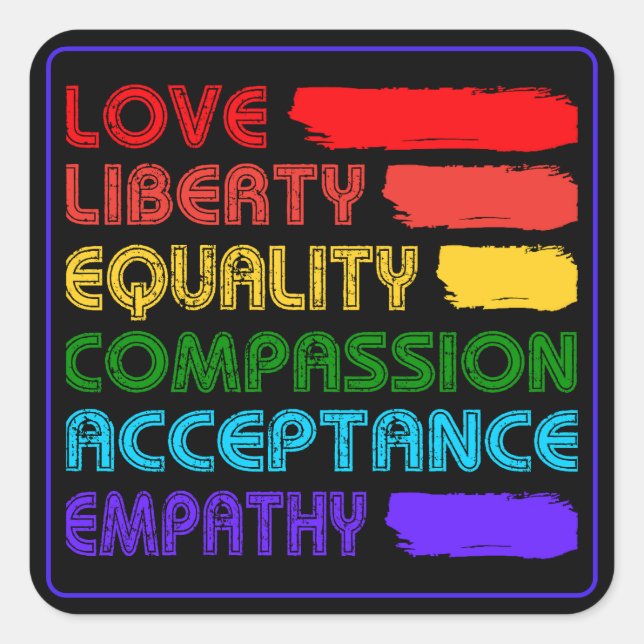 Words To Live By Square Sticker (Front)