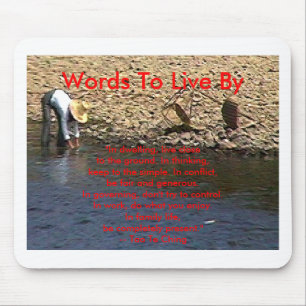 Words To Live By --Tao Te Ching Guilin 2002 Woman Mouse Mat