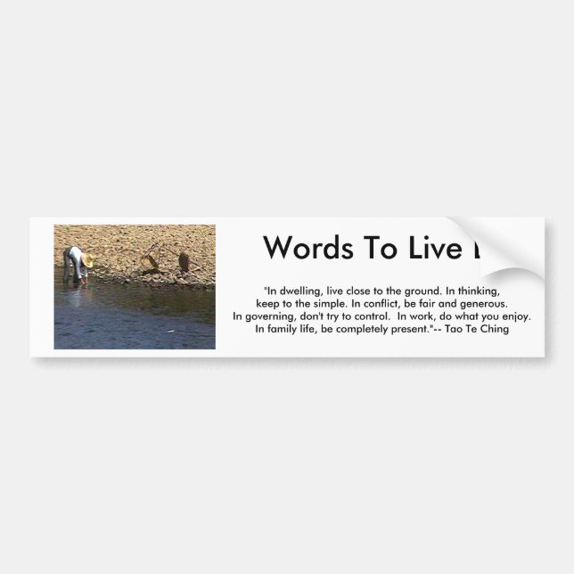 Words To Live By - Tao Te Ching Guilin Woman jGibn Bumper Sticker (Front)