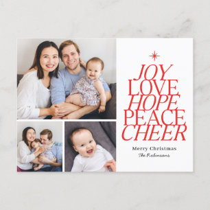 Words Tree EDITABLE COLOR Holiday Postcard