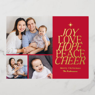 Words Tree Foil Holiday Postcard EDITABLE COLOR
