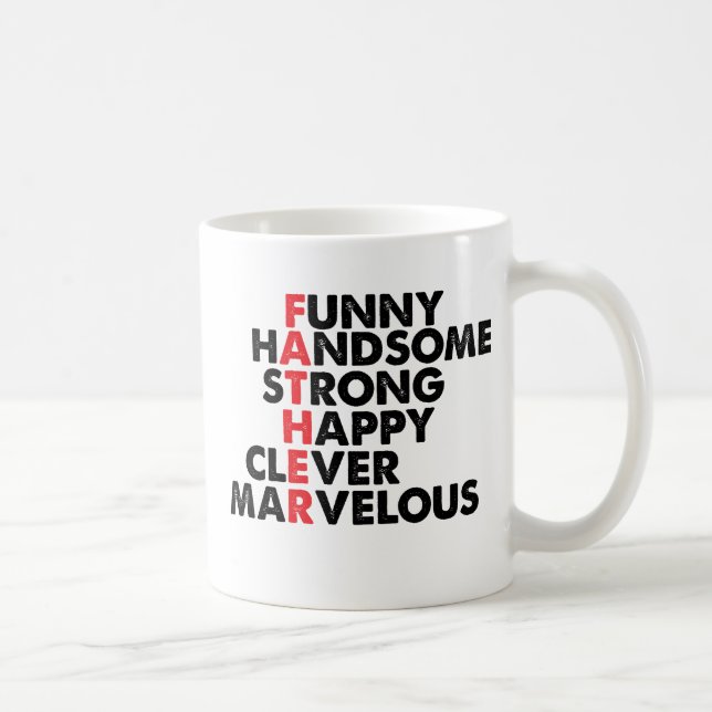 Words with Father Going Down Coffee Mug (Right)