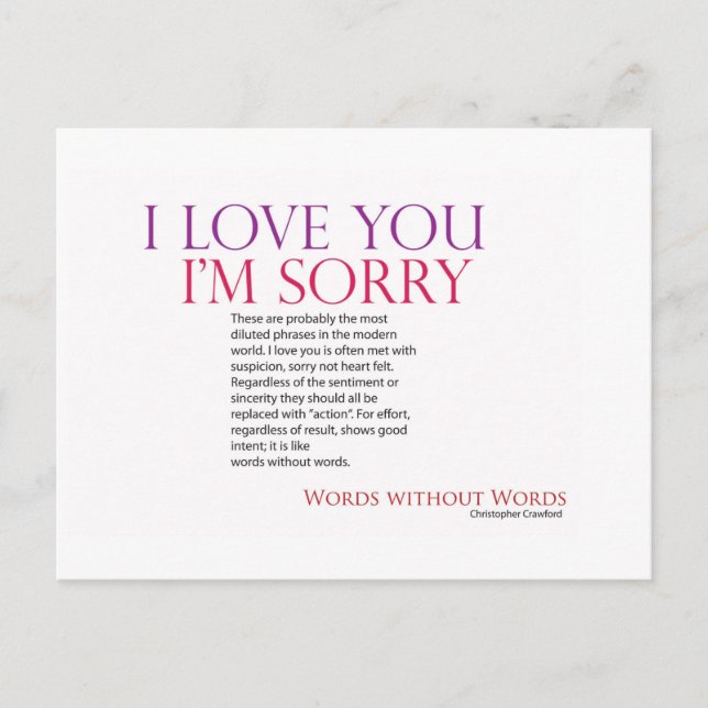 Words Without Postcard (Front)