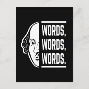 Words Words Words Shakespeare Quote Thespian Postcard