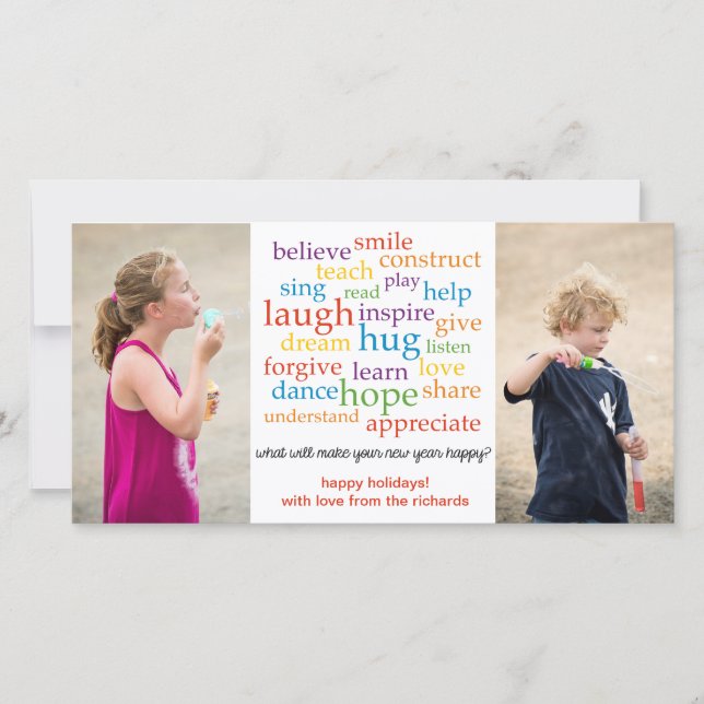 Words x2 holiday card (Front)