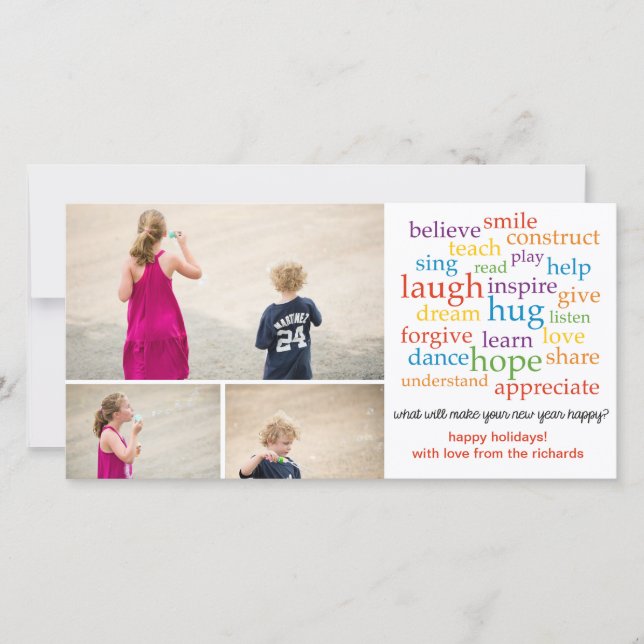 Words x3 holiday card (Front)