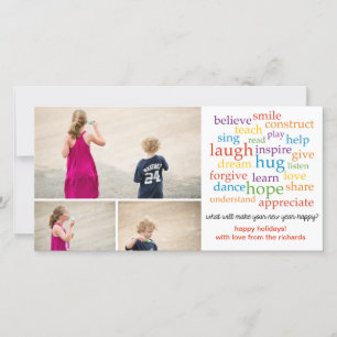 Words x3 holiday card