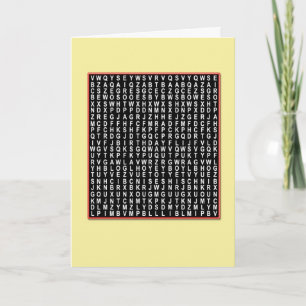 Wordsearch birthday card