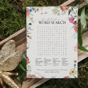 Wordsearch Pressed Floral Bridal Shower Game
