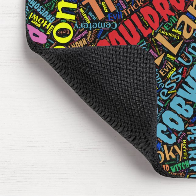 Wordy Halloween Mouse Mat (Corner)