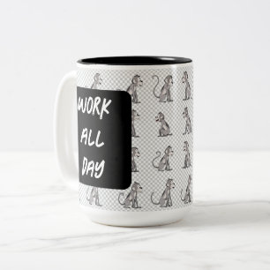 Work all day BLACK Two-Tone Coffee Mug