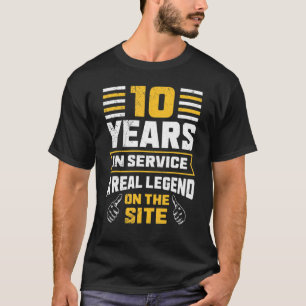 Work Anniversary 10 Years In Service Anniversary T-Shirt