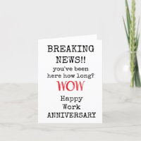 Work Anniversary Card, Funny, Coworker, Boss, Team