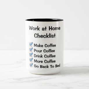 Work at Home Checklist Two-Tone Coffee Mug