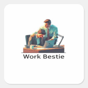 Work Best Classic Square Sticker