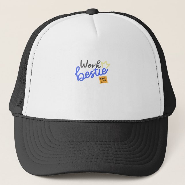 Work Bestie - Blue Classic Trucker Hat (Front)