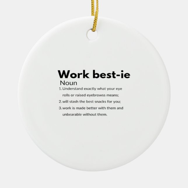 Work Bestie Boxy Ceramic Tree Decoration (Front)