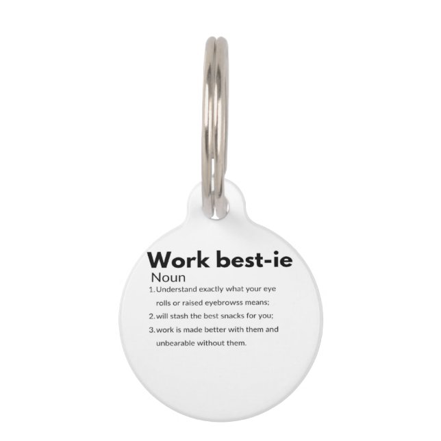 Work Bestie Boxy Pet Tag (Front)