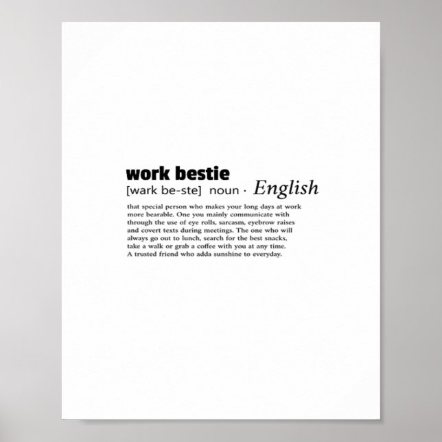 Work Bestie Classic Chill Poster (Front)