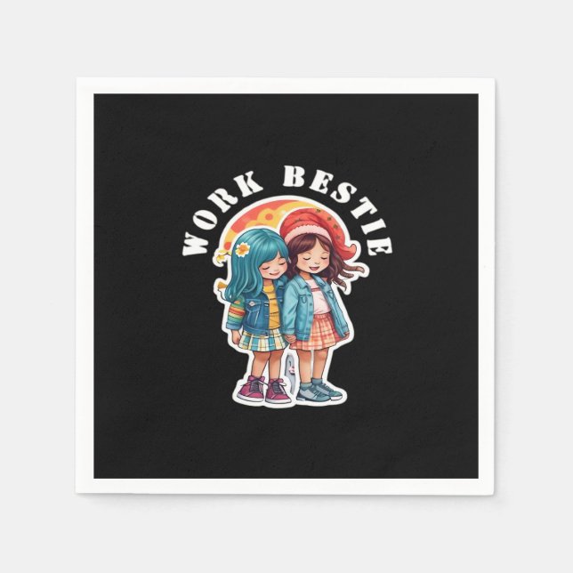 Work Bestie Classic - Funny Quote Napkin (Front)