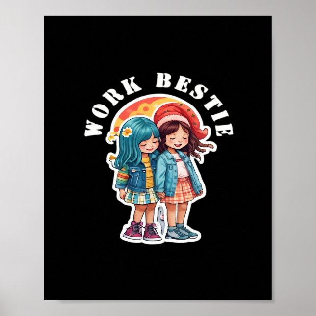 Work Bestie Classic - Funny Quote Poster (Front)