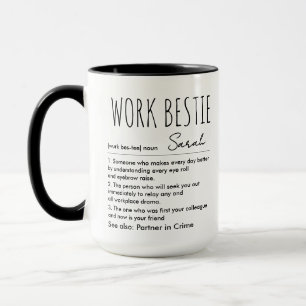 Work Bestie Custom Name Funny Definition Mug