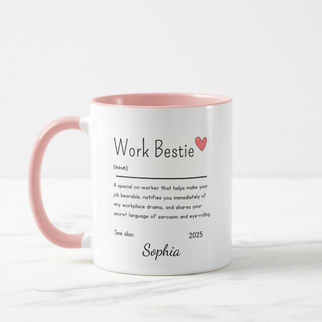 Work Bestie Definition Personalised Mug (Left)