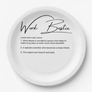 Work Bestie Funny Coworker & Colleague Classic Paper Plate