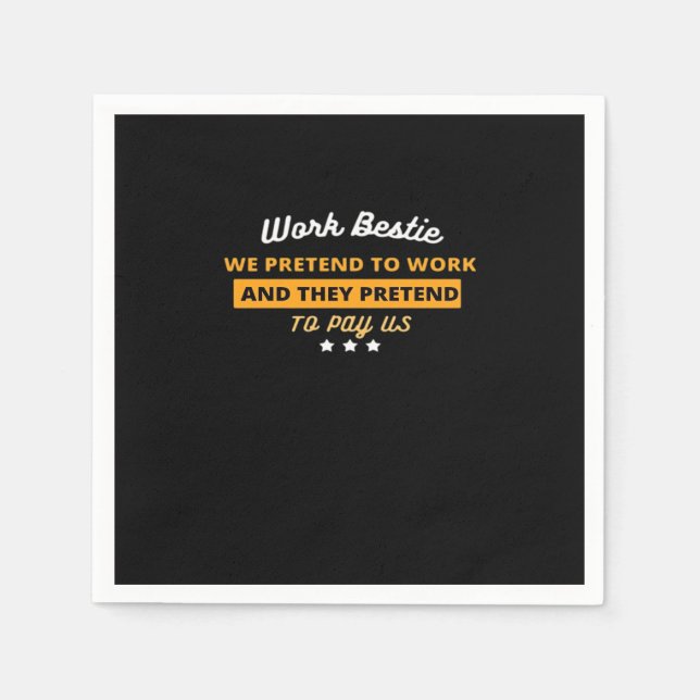 Work Bestie Funny Coworker Quote Classic Napkin (Front)